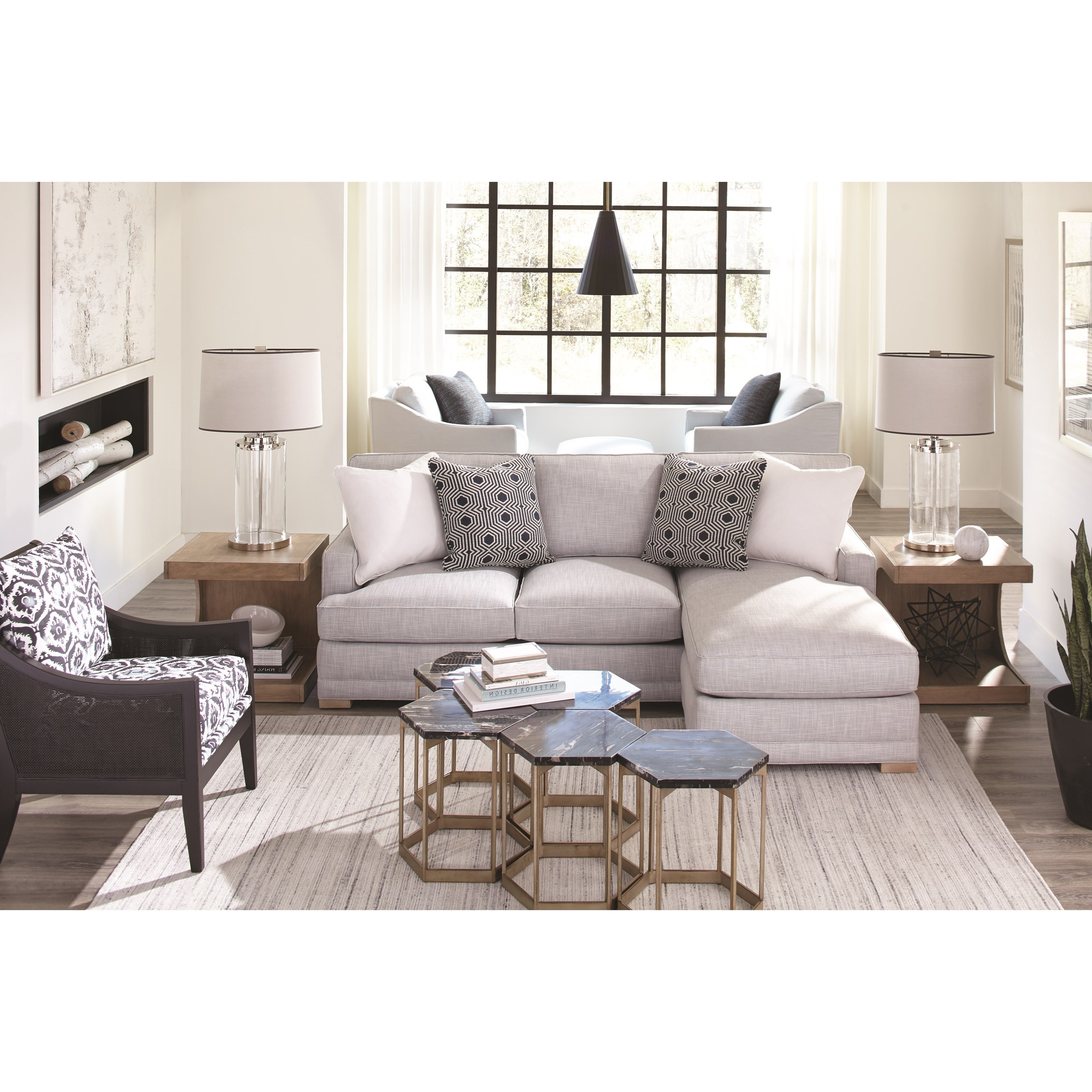 Rowe Grayson P705114+1111596334 Contemporary 2Piece Sectional with